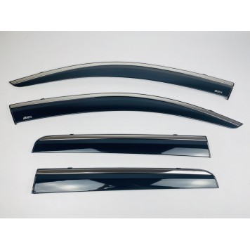 Дефлектори вікон Mitsubishi Outlander 2012-2020 з нерж. хром полоскою-2